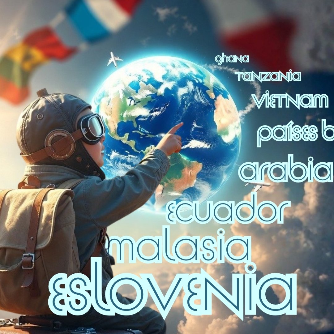 Imagen promocional del campamento de verano, donde un niño disfrazado de piloto explora el mundo a través de la imaginación. Con un globo terráqueo de fondo, representando alternativas de viajes a Ghana, Tanzania, Vietnam, Países Bajos, Arabia Saudí, Ecuador, Malasia y Eslovenia.